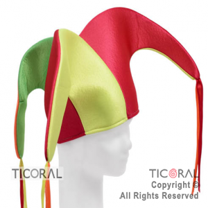 SOMBRERO ARLEQUIN TRES PUNTAS JERSEY MULTICOLOR x 1